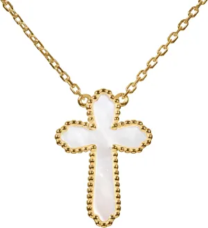 925 Sterling Silver 14K Yellow Gold Plated Hawaiian Plumeria Clover Flower Motif Beaded Necklace Pendant 16"   2" Adjustable Chain, Nickle Free Hypoallergenic for Sensitive Skin, with Gift Box