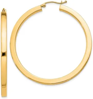 925 Sterling Silver and Gold Plated Square Tube Hoop Earrings