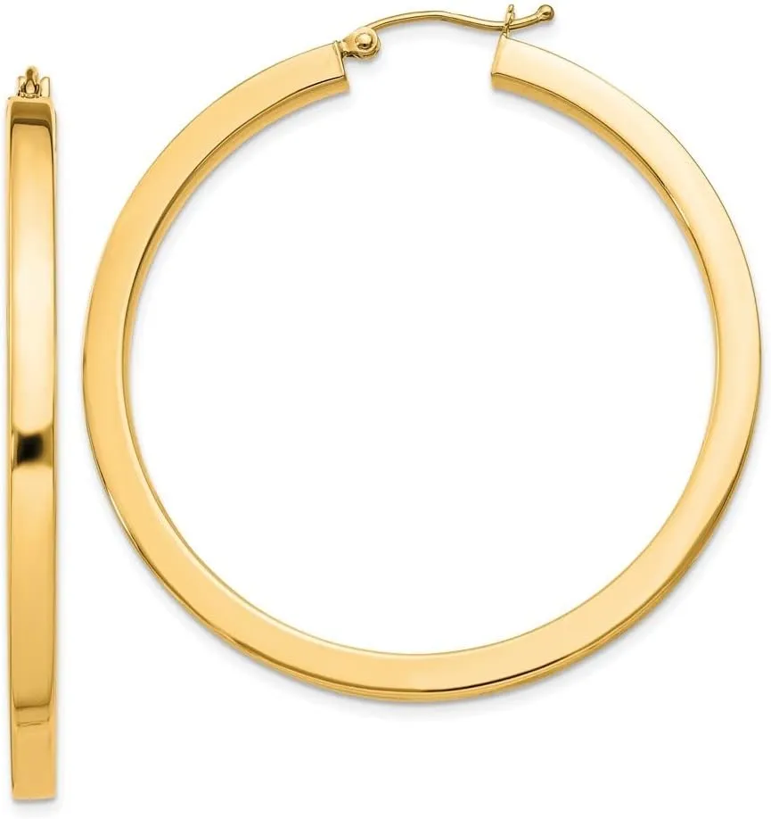 925 Sterling Silver and Gold Plated Square Tube Hoop Earrings