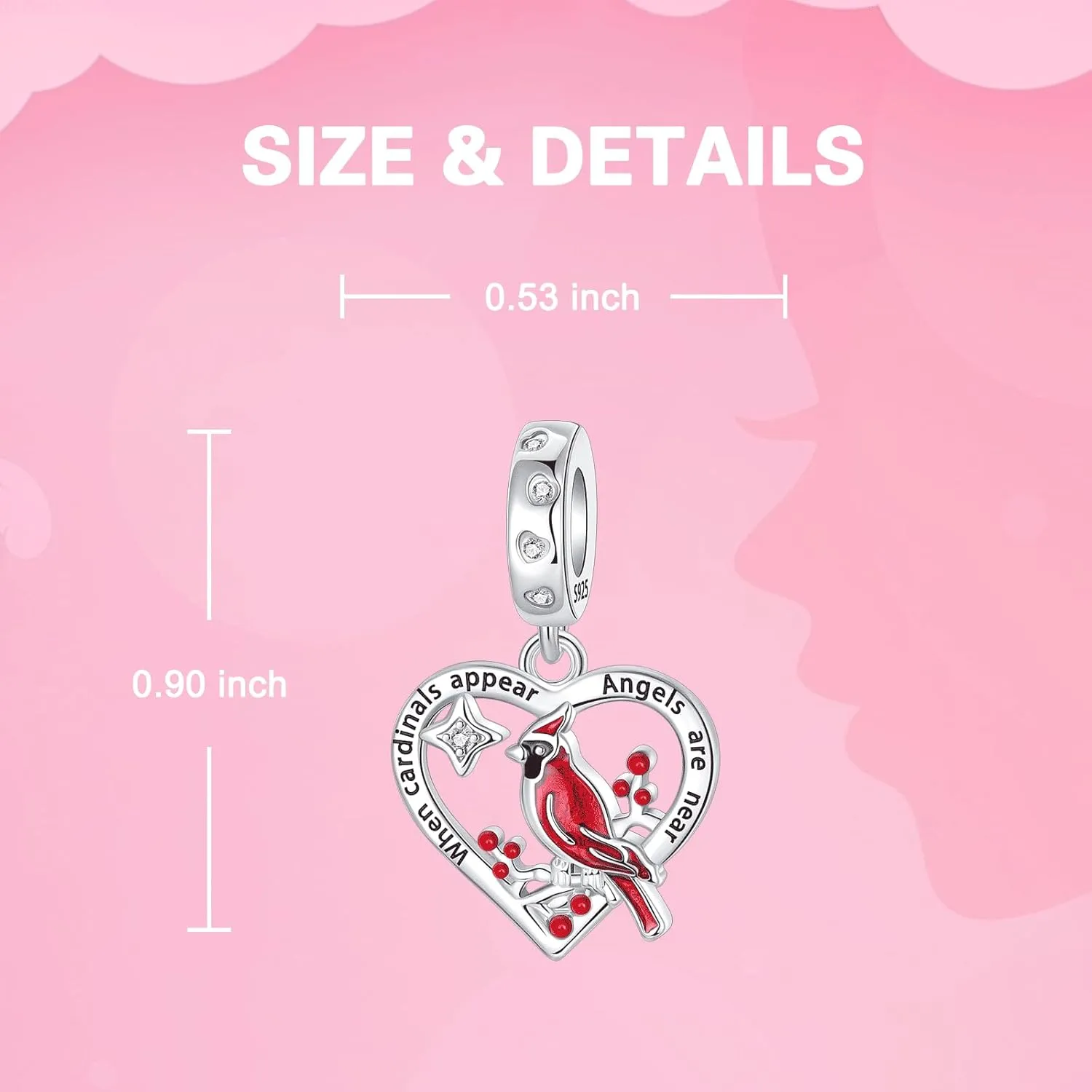 925 Sterling Silver Charms for Bracelets and Necklaces for Birthday Valentine's Day Fashion Jewelry for Women Friend and Mother