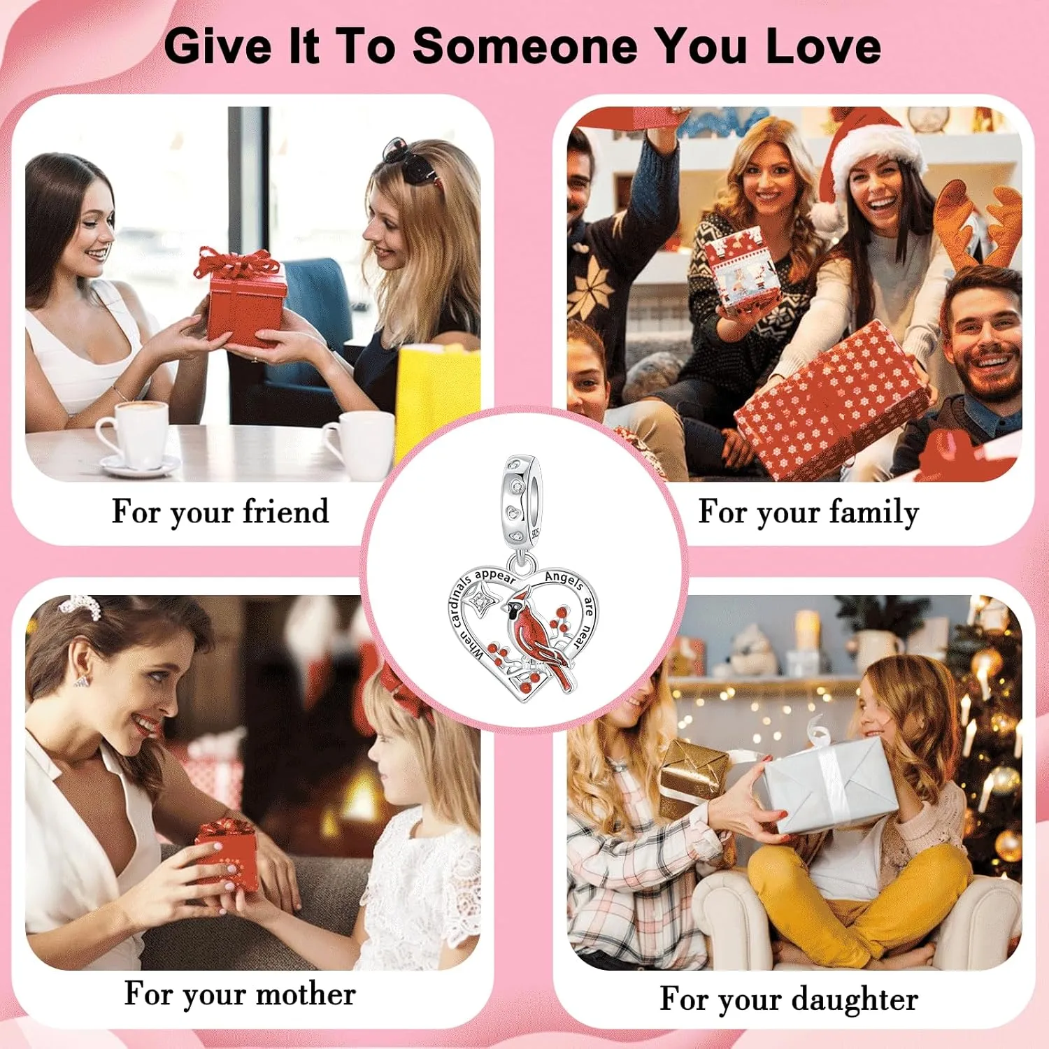 925 Sterling Silver Charms for Bracelets and Necklaces for Birthday Valentine's Day Fashion Jewelry for Women Friend and Mother