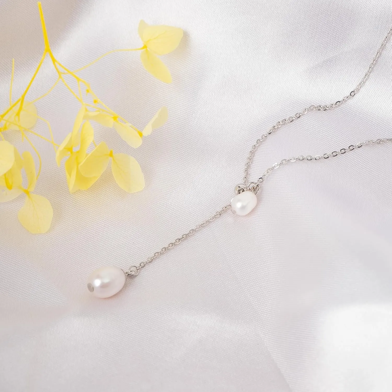 925 Sterling Silver Dainty Freshwater Cultured Pearl Choker Necklace White Genuine Real Pearl Charm Necklaces Jewelry Gifts for Her