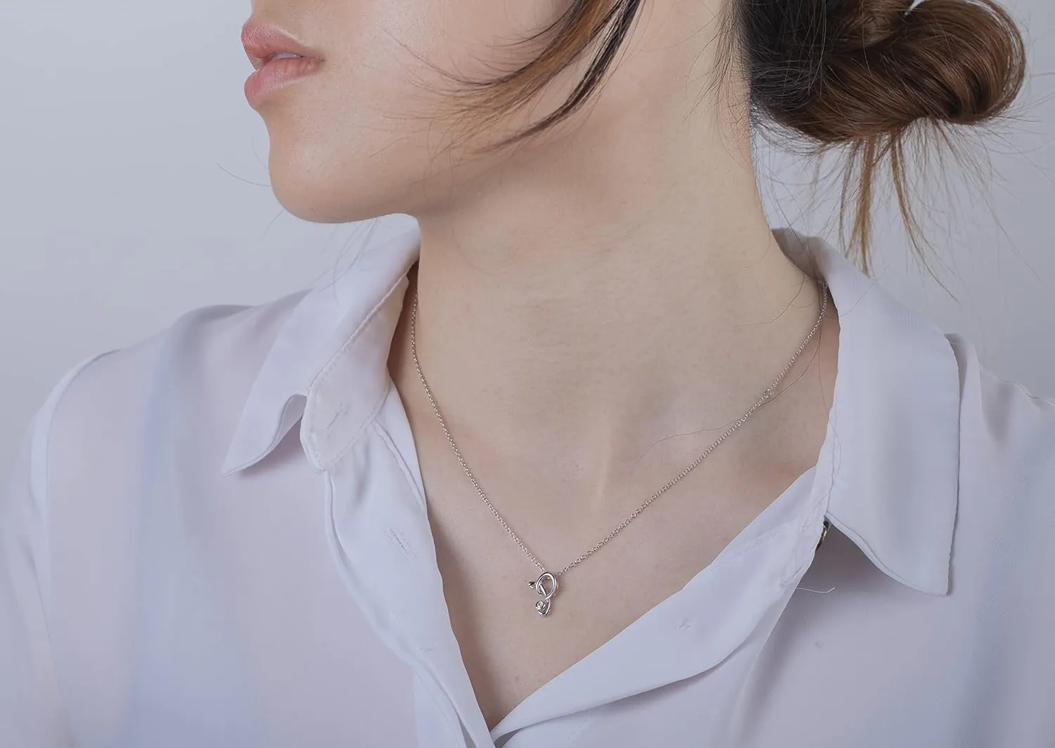 .925 Sterling Silver Diamond Letter Initial Necklace with Canadian Diamonds A-Z Alphabet Series Personalized Pendant Jewelry - 18"