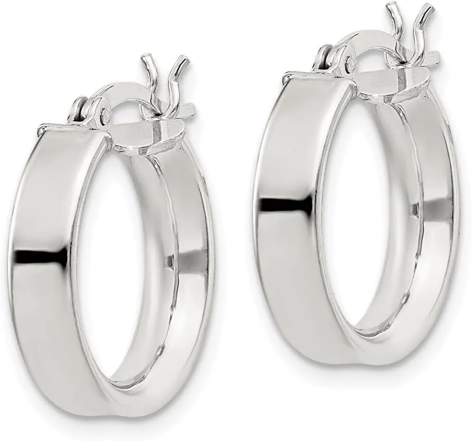 925 Sterling Silver Flash Hoop Earrings (L-16mm, W-16mm)