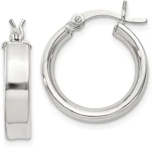 925 Sterling Silver Flash Hoop Earrings (L-16mm, W-16mm)