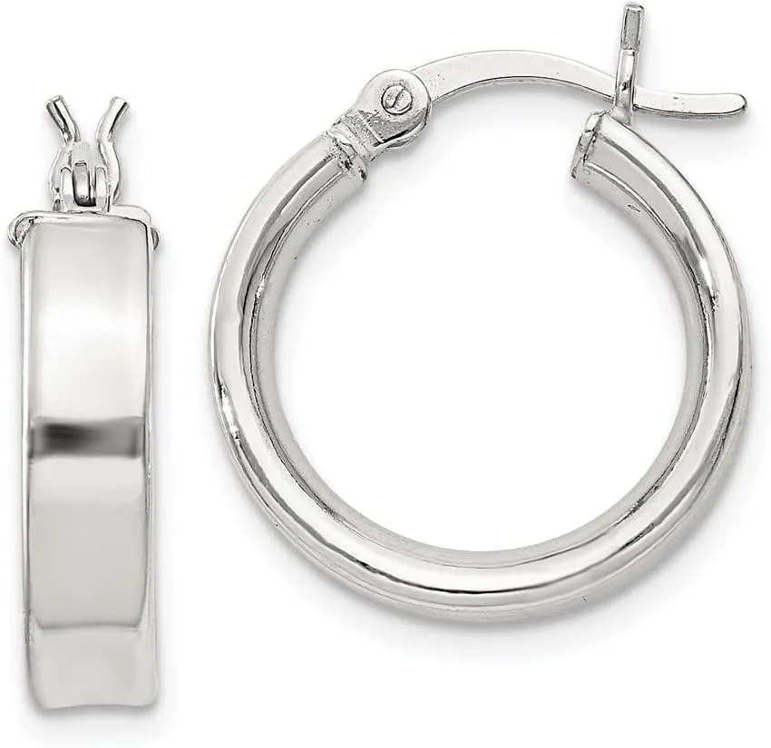 925 Sterling Silver Flash Hoop Earrings (L-16mm, W-16mm)