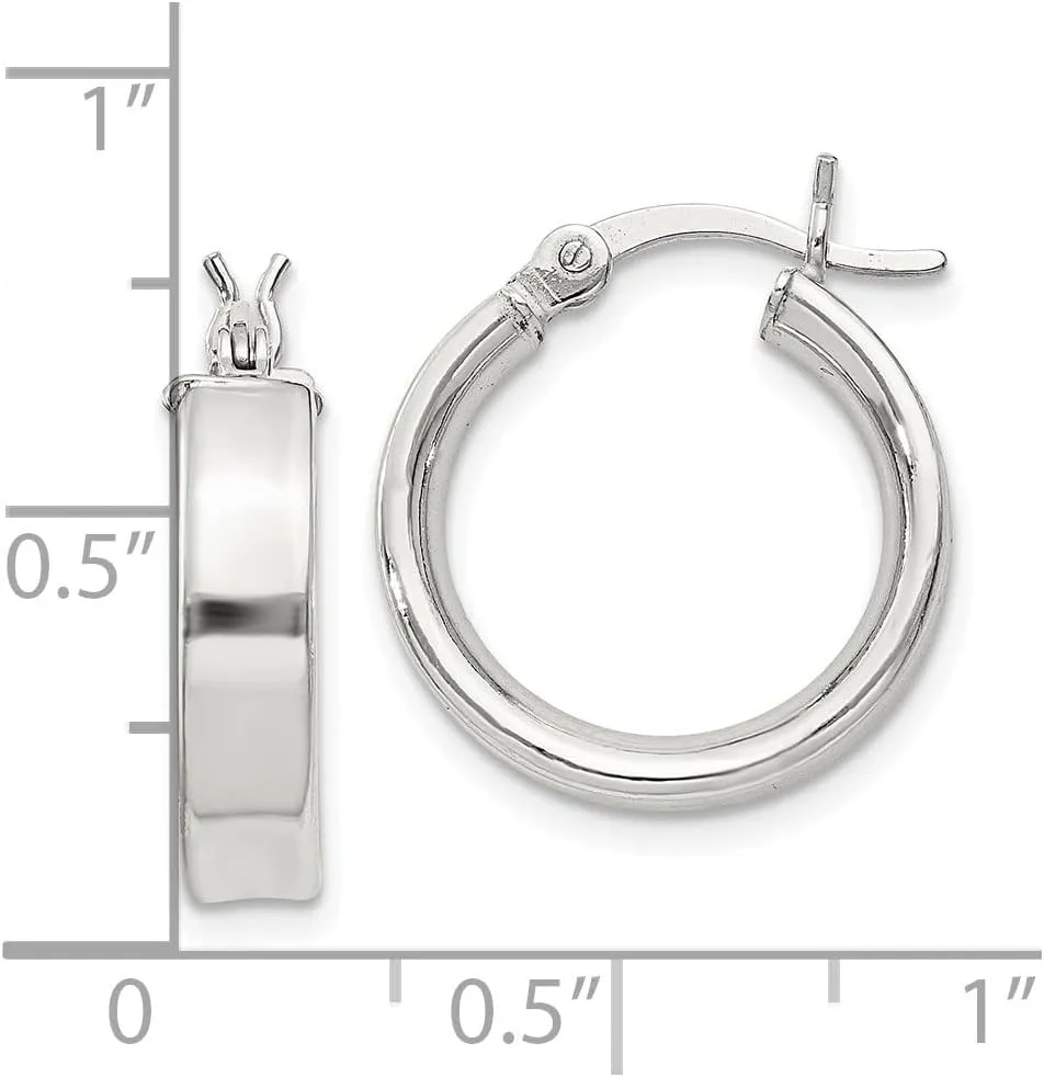 925 Sterling Silver Flash Hoop Earrings (L-16mm, W-16mm)