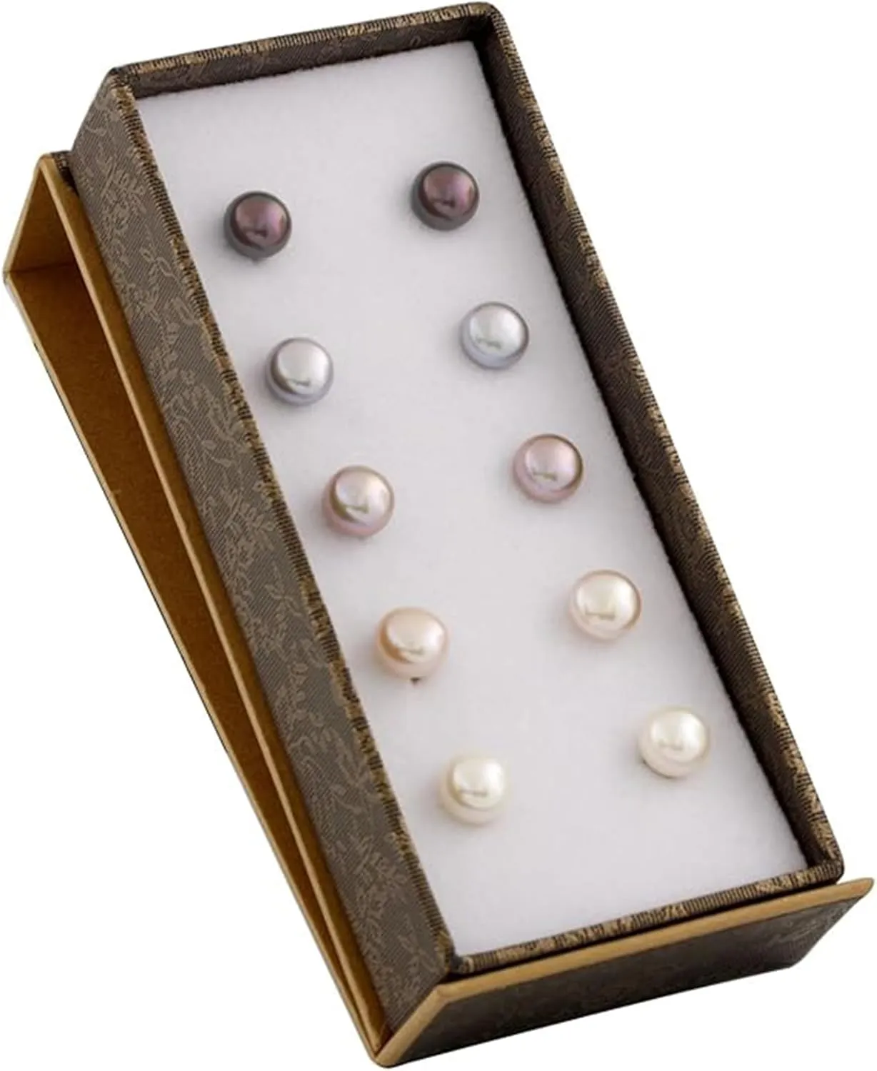 925 Sterling Silver Genuine Pearl Earrings Set for Women | AAA  Quality Genuine Freshwater Cultured Pearl Earrings Set | 7-8mm Multicolored Pearl Earrings for Women by Splendid Pearls