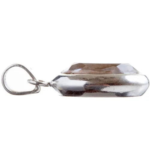 925 Sterling Silver Natural Gemstones White Topaz Pendant FJSVP2095