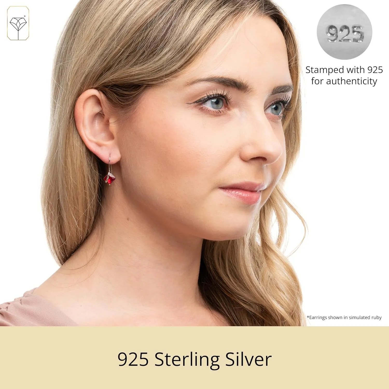 925 Sterling Silver Princess Cut Gemstone Earrings | Hypoallergenic 7mm Square Drop Dangle Earrings for Women in Various Birthstones with Secure Hooks by MAX   STONE