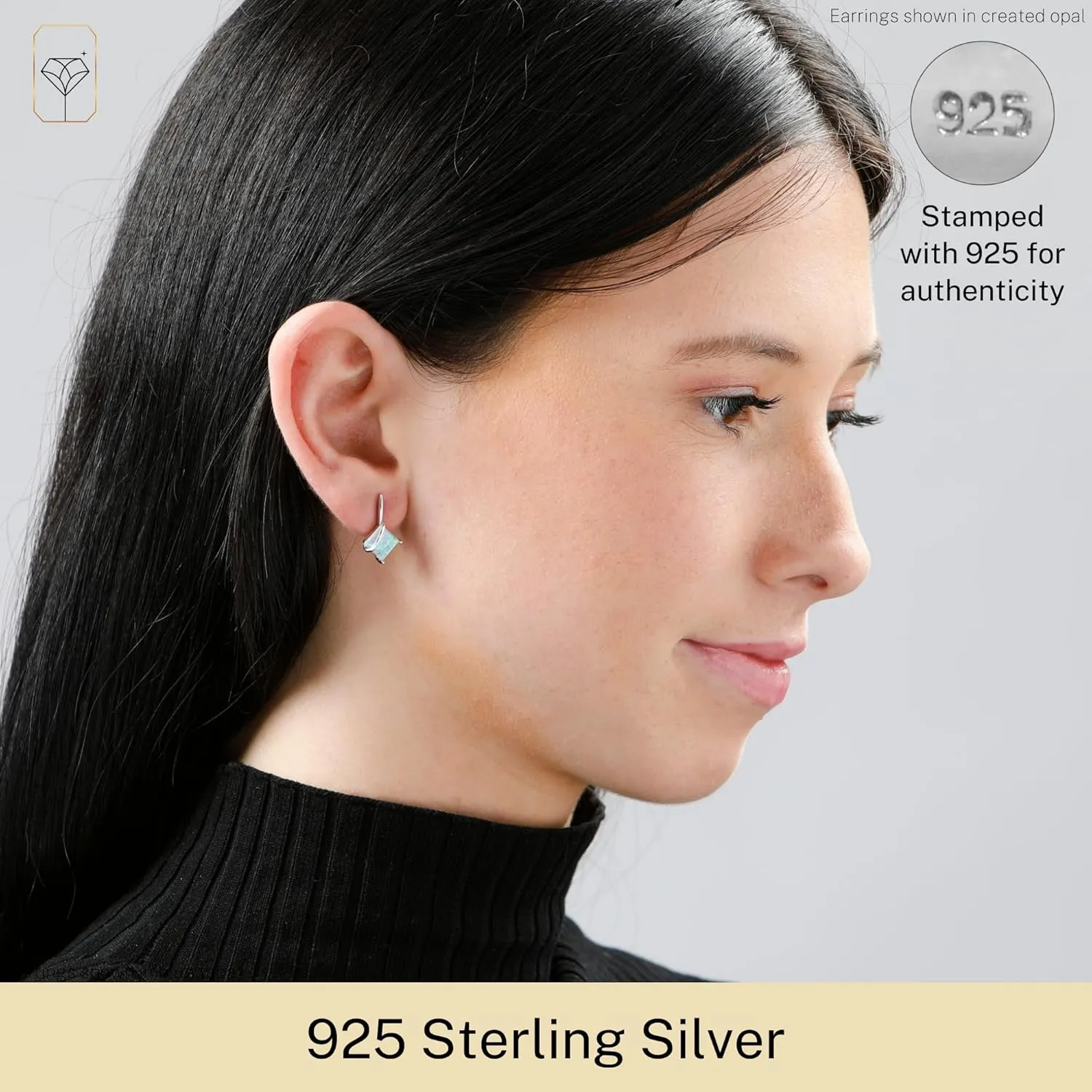 925 Sterling Silver Princess Cut Gemstone Square Drop Dangle Earrings for Women 7mm in Various Birthstones with Push Backs by MAX   STONE