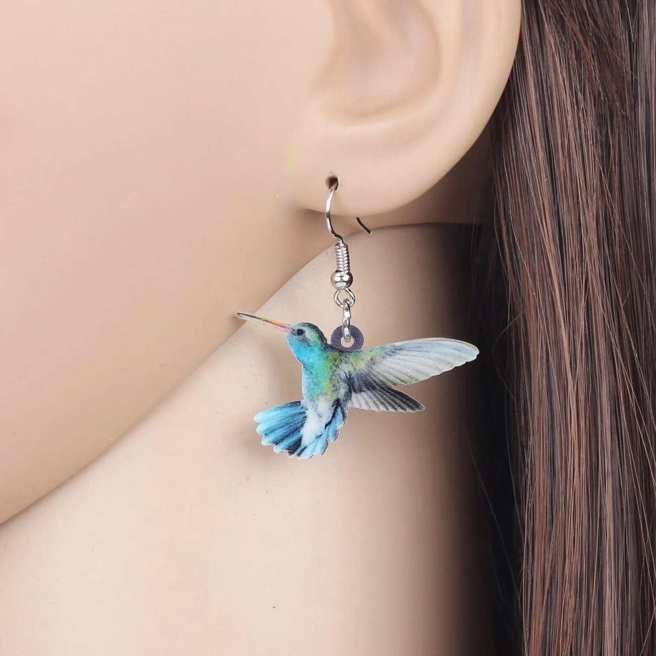 Acrylic Cute Hummingbird Dangle Earrings Bird Jewelry Animal Charms Summer Hummingbird Gifts for Women