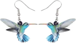 Acrylic Cute Hummingbird Dangle Earrings Bird Jewelry Animal Charms Summer Hummingbird Gifts for Women
