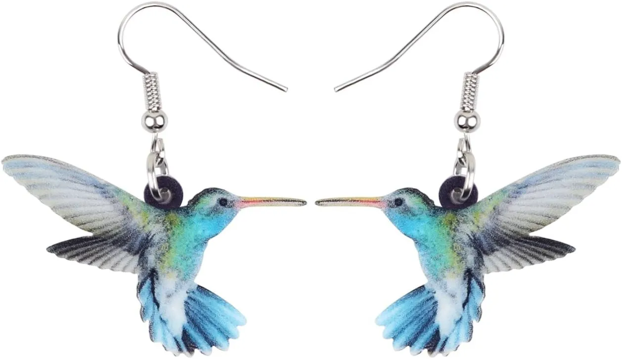 Acrylic Cute Hummingbird Dangle Earrings Bird Jewelry Animal Charms Summer Hummingbird Gifts for Women