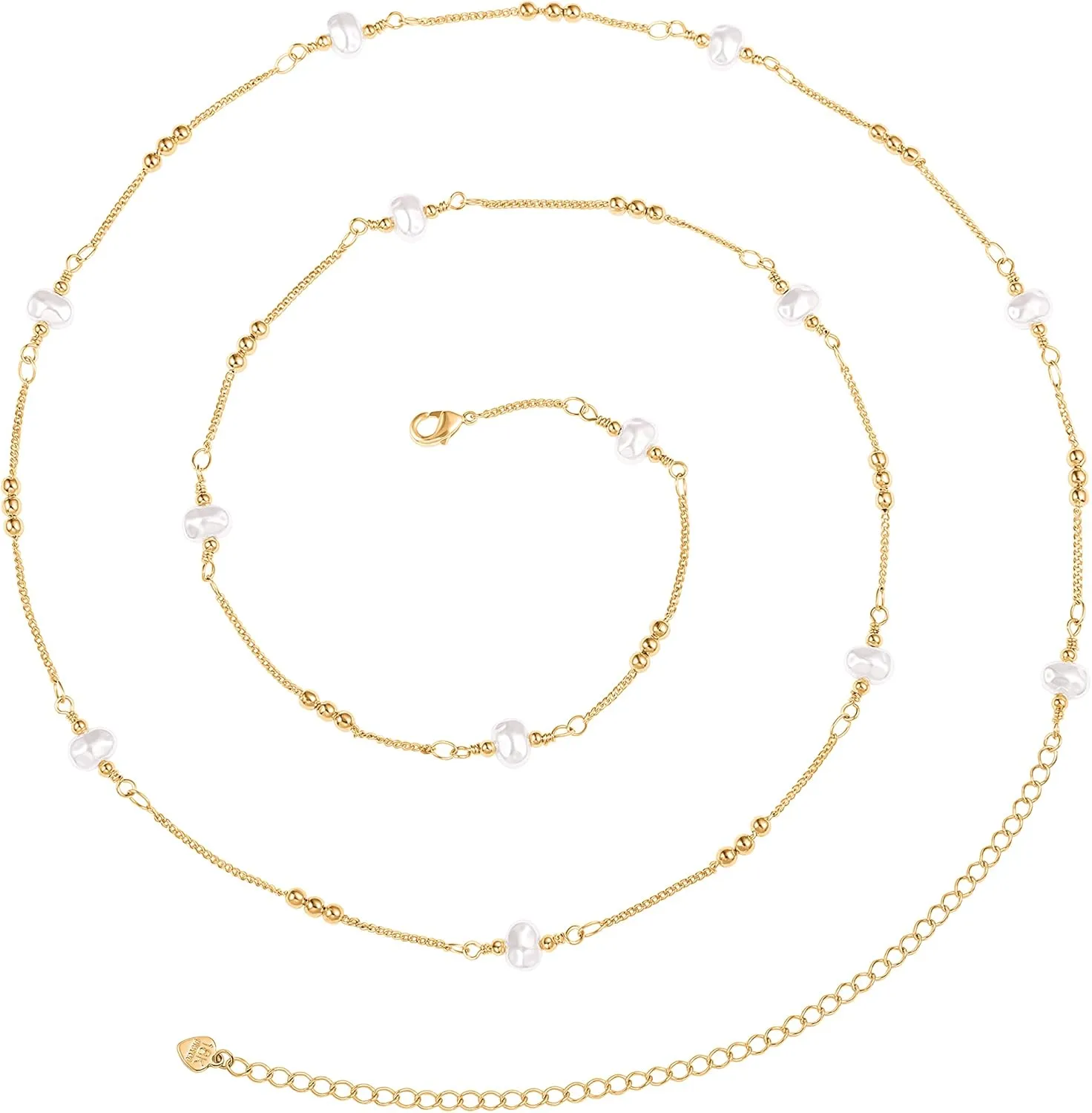 Adjustable 18k Gold Waist Chain, Beach Bikini Body Chain, Handmade Belly Chain