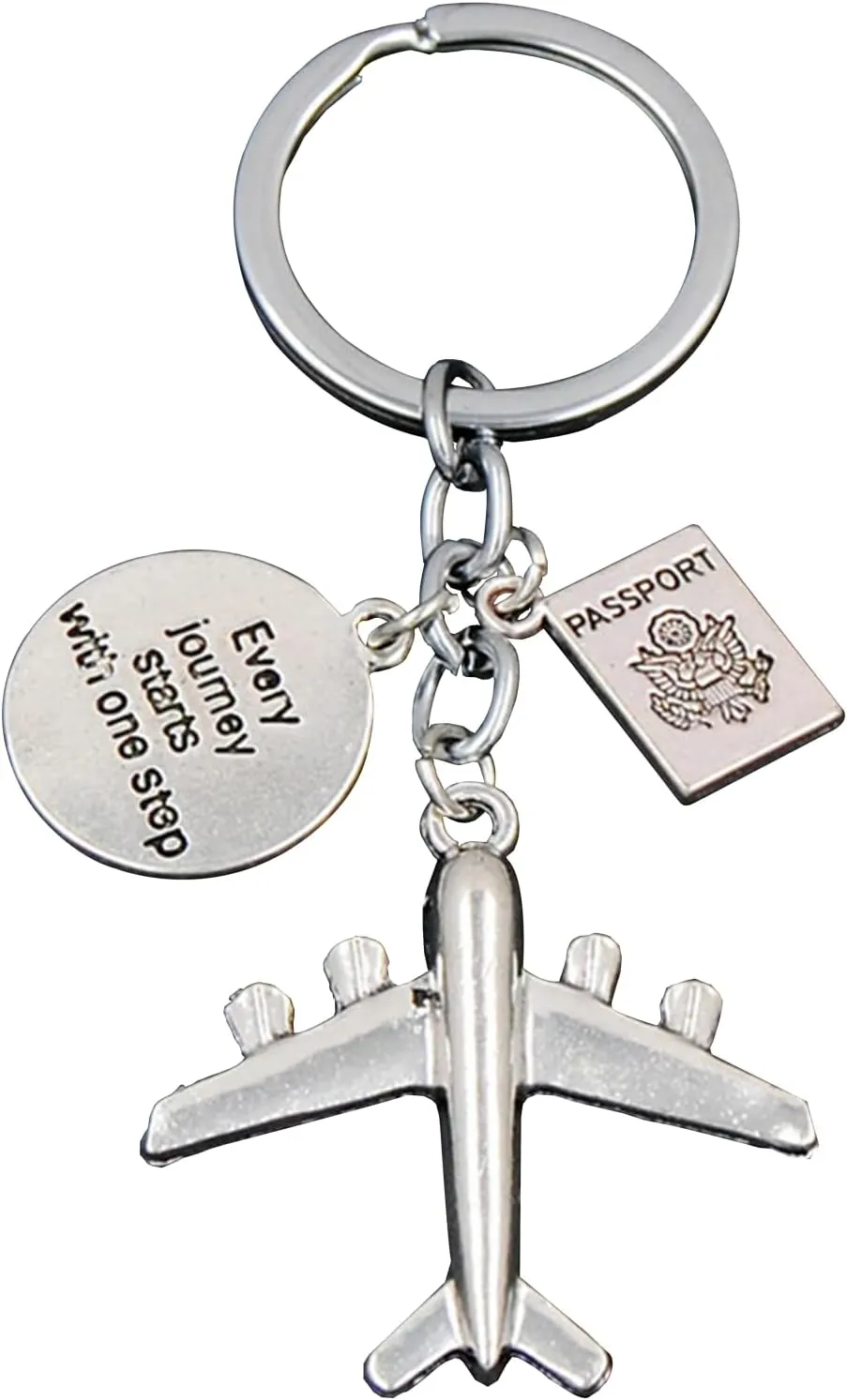 Airplane Keychains Pilot Aviator Key Chains Compass Keychain for Men Inspirational Travel Keyring Accessories