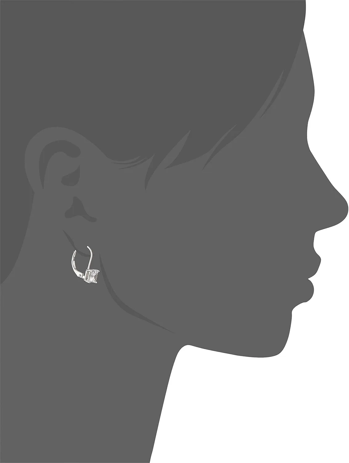 Amazon Essentials Sterling Silver Round Cut Cubic Zirconia Leverback Earrings , (previously Amazon Collection)
