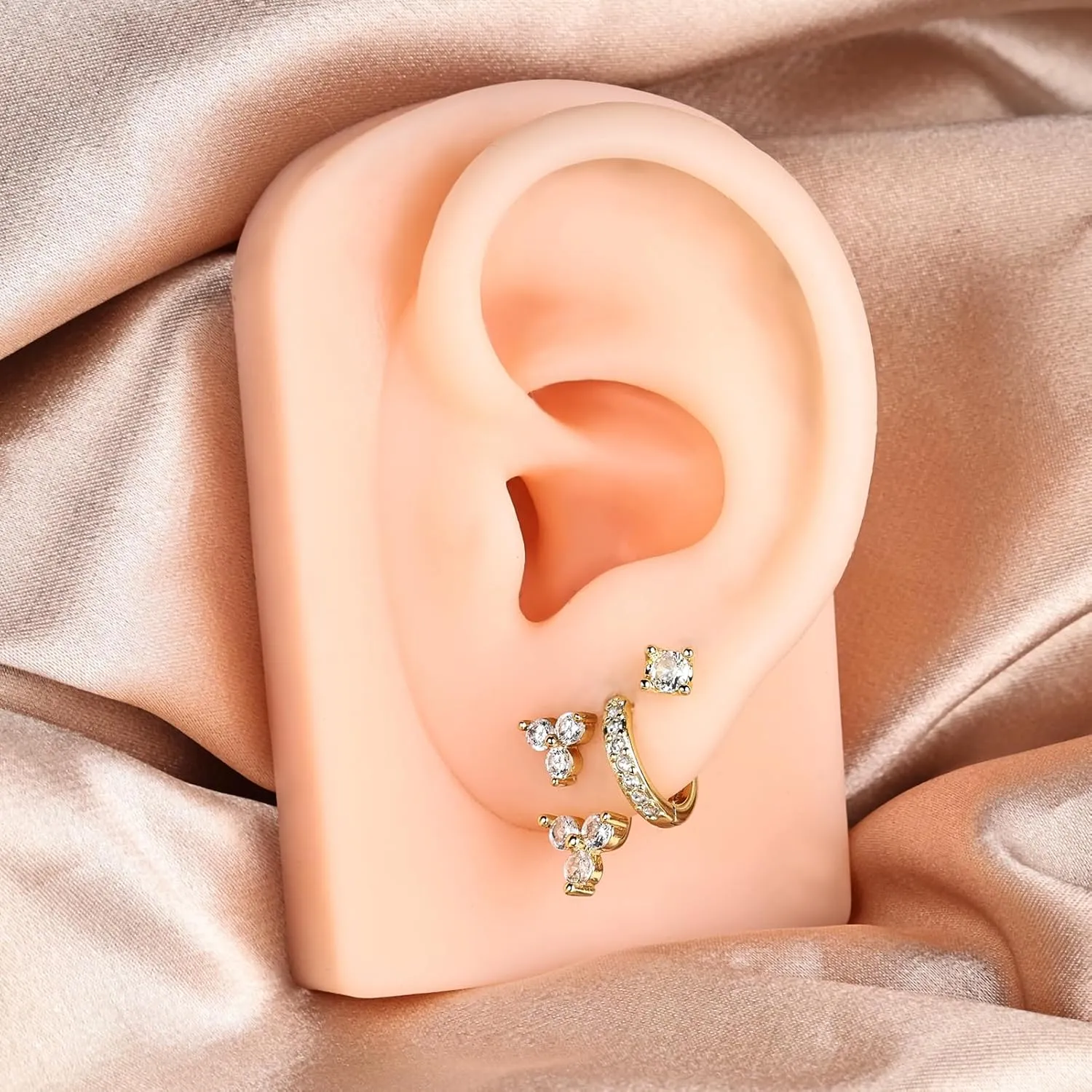 AOEDEJ 3 Pairs Gold Hoops Earrings for Women Small Huggies Earrings Stud Earrings for Women Hypoallergenic Silver