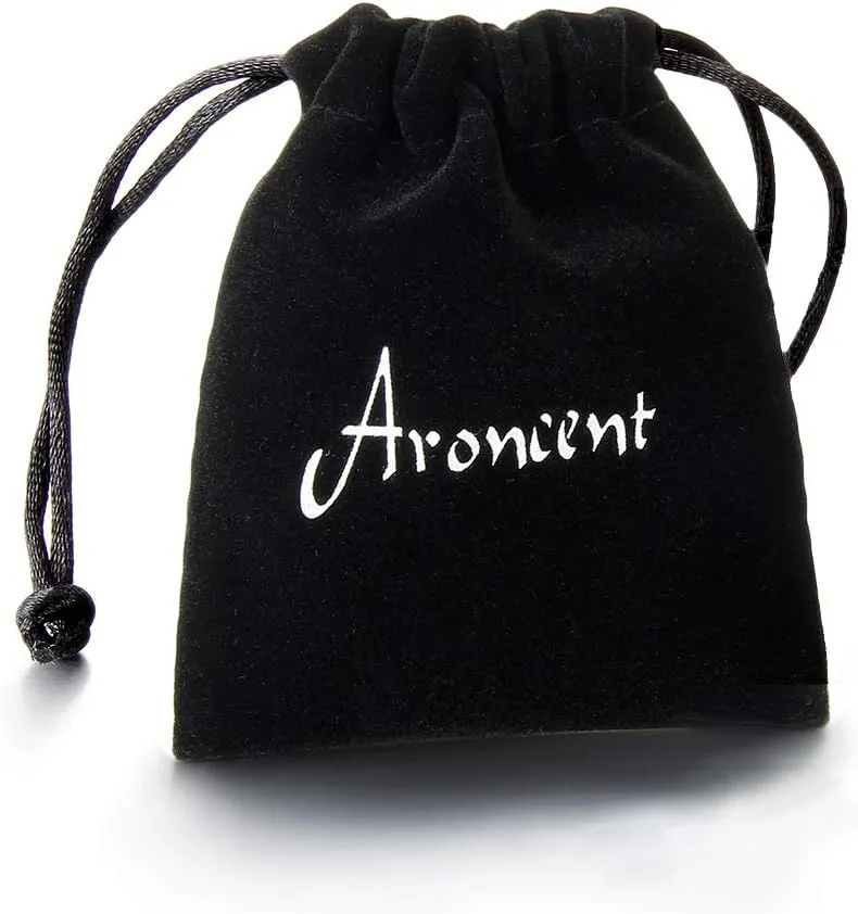 Aroncent 6 Pairs 4-14mm Black Earrings for Men Women Fake Gauges Fake Earrings Stainless Steel Earrings Set