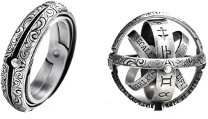 Astronomical Sphere Ball Deformation Ring Cosmic Finger Ring Lover Gifts, Alloy Rings