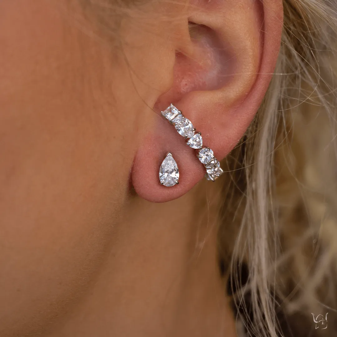 Attract Stud Earrings - Pear cut crystal
