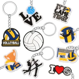Batiyeer 36 Pcs Volleyball Keychains Bulk Sports Ball Key Chains Funny Gifts for Birthday Party Favors