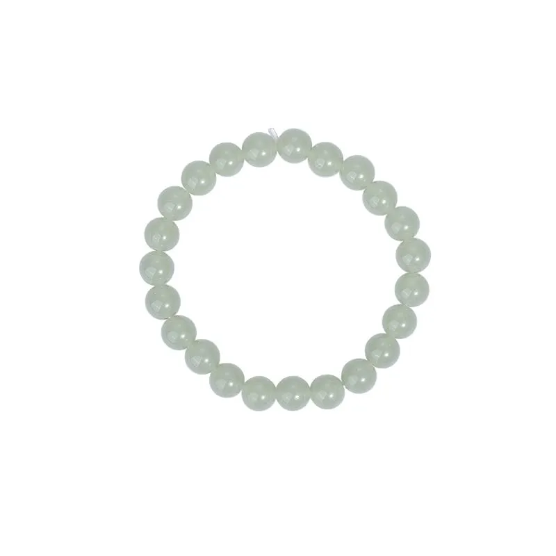 Beaded String Bracelet,Natural Jade Bracelet,Green Beaded Jade Bracelet,Amulet for Good Luck and Success,Bracelets for Teen Girls Women,Waterproof String Summer Beach Beaded Jewelry,Adjustable
