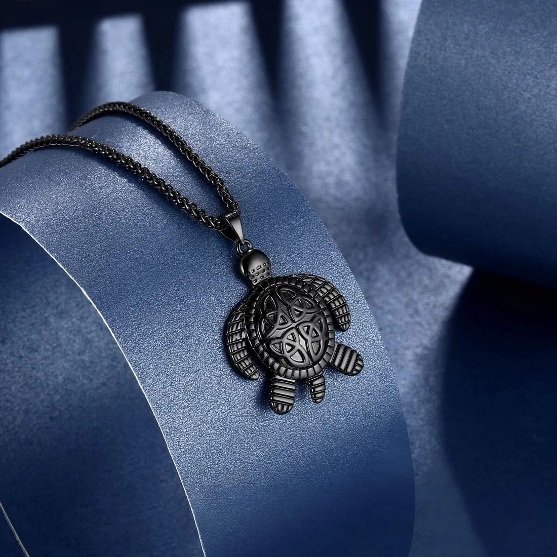 beautlace Turtle Necklaces/Rings Celtic Knot Pendant Silver/18K Gold/Black Gun Plated Animals Necklace Jewelry Gifts for Men and Women