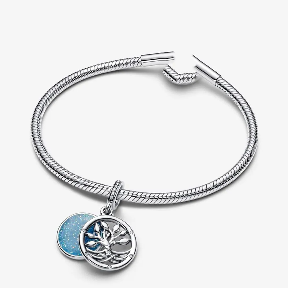 Bellelora Christmas Charm Sterling Silver Crystal Bead Jewelry Gift for Women European Bracelet Necklace