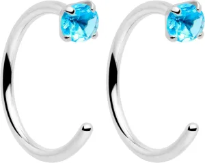 Body Candy Half Hoop Implant Grade Titanium Dazzling Round Open Hoop Earrings for Women Huggie Hoops