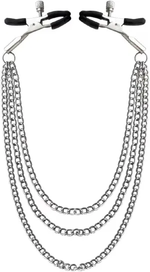 Body Clamps with Chain Necklace Adjustable Pressure Body Chains Necklace Stainless Steel Body Clips Non Piercing Faux Body Jewelry