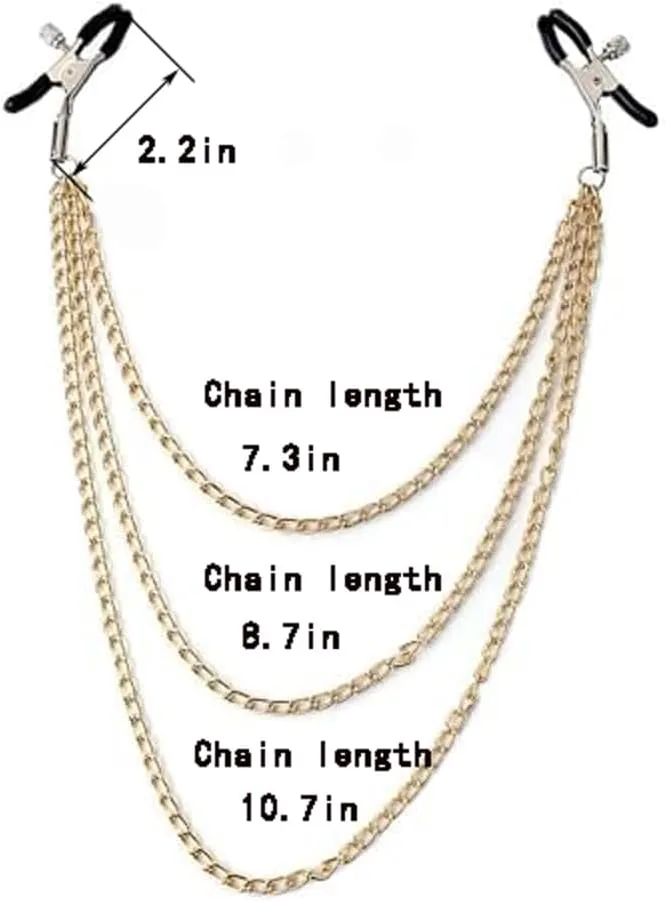 Body Clamps with Chain Necklace Adjustable Pressure Body Chains Necklace Stainless Steel Body Clips Non Piercing Faux Body Jewelry