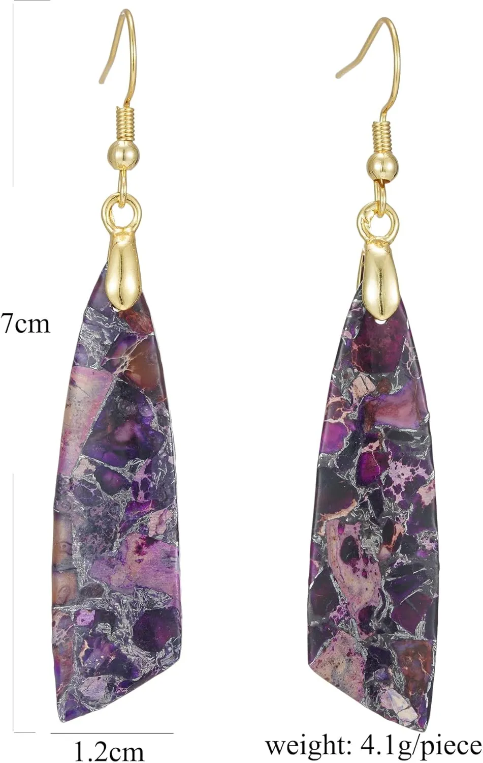Boho Women Natural Stone Earrings Unique Healing Imperial Jasper Gemstone Energy Hypoallergenic Lightweight Dangle Drop Earrings Multiple Styles Earrings Jewelry for Birthday Party Gift