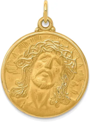 Bonyak Jewelry Jesus Medal Pendant in 14K Yellow Gold Ethereal