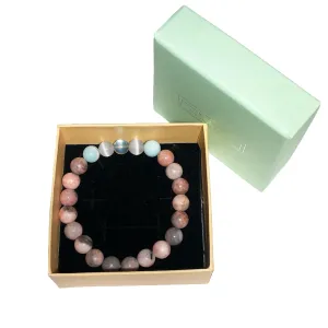 Bracelet Gifts for Daughter from Mom Handmade Beaded Moonstone Crystal Bracelet Healing Prayers Crystal Bracelet, 8mm Natural Stone Gifts For Women Teen Girls