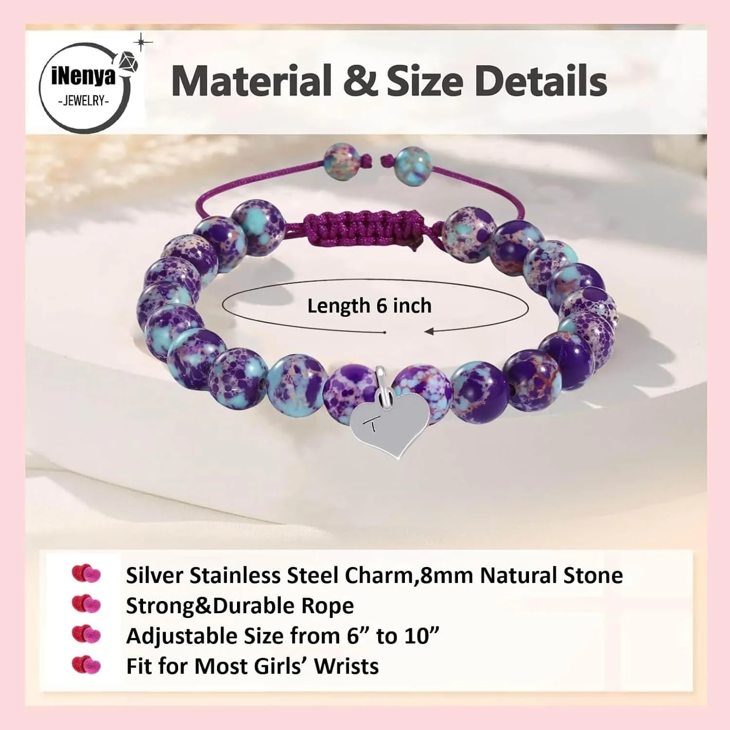 Bracelets Birthday Gifts,Zebra Natural Stone Bracelet and Birthday Card as Birthday Gifts for Women, wife, Daughter, Granddaughter, Niece,Bestie,Sister