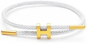 Bracelets Fashion for Women Adjustable Bracelet, Gold-plated Buckle Design Titanium Steel Wire Rope Jewelry