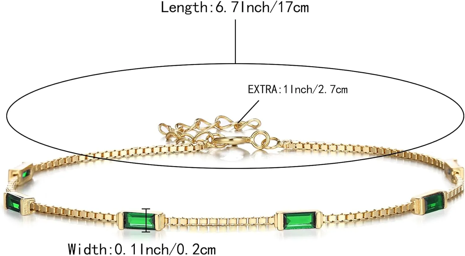 BriLove Dainty Gorgeous 925 Sterling Silver Birthstone Bracelets for Women,Six Emerald Cut Tennis Bracelet Birthday Prom Gifts Jewelry