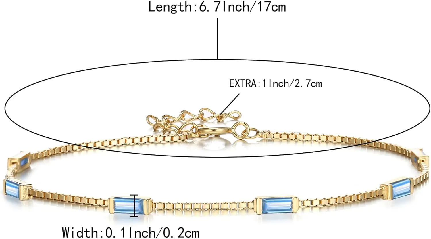 BriLove Dainty Gorgeous 925 Sterling Silver Birthstone Bracelets for Women,Six Emerald Cut Tennis Bracelet Birthday Prom Gifts Jewelry