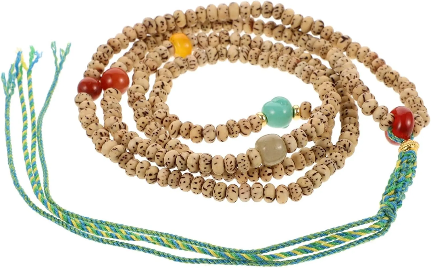 Buddhist Style Beaded Bracelet Wooden Prayer Beads for Women Delicate Wrist Chain