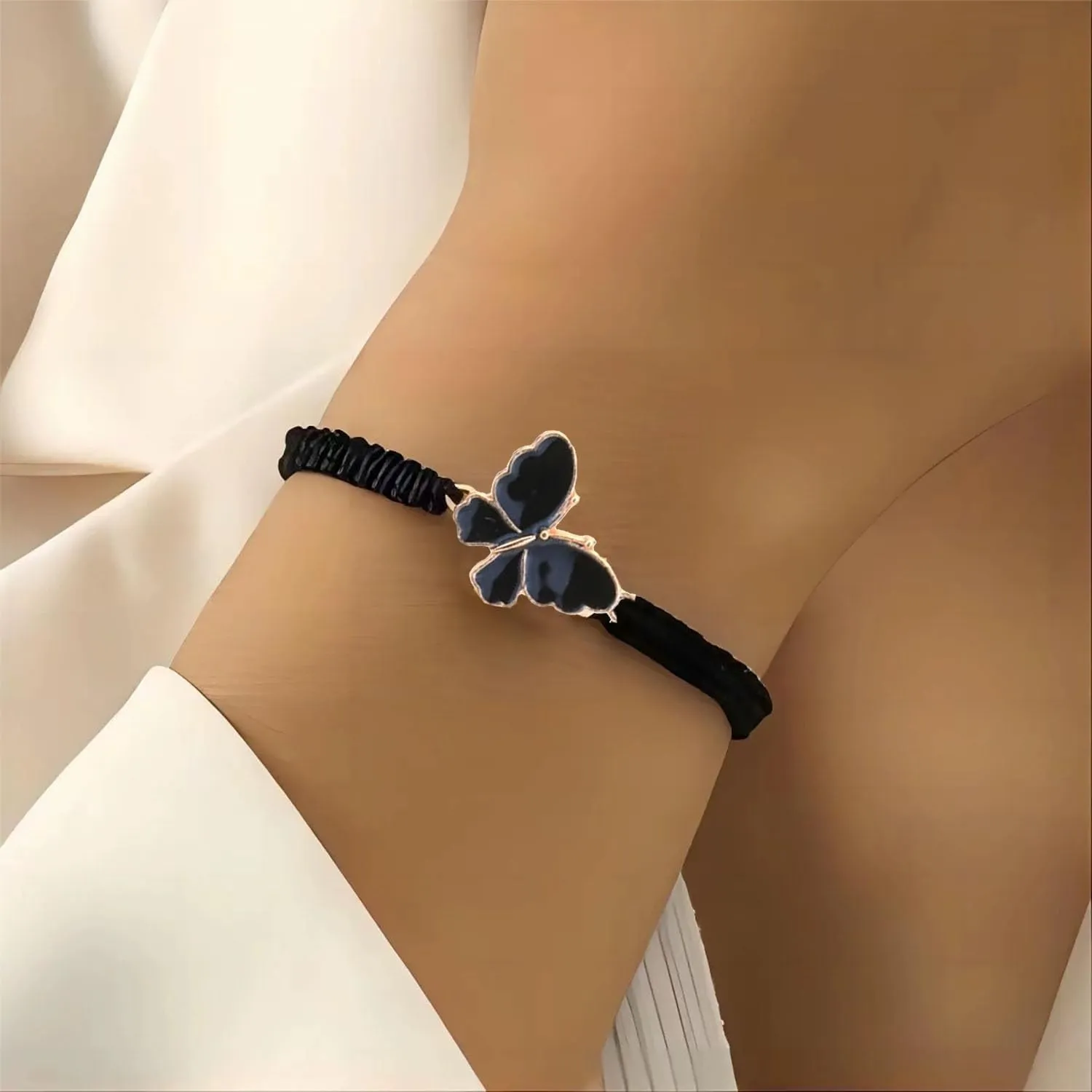 Butterfly Bracelet for Women Handmade Braided Butterfly Bracelets Adjustable Woven Butterfly Charm Bracelet BFF Friendship Jewelry Gift