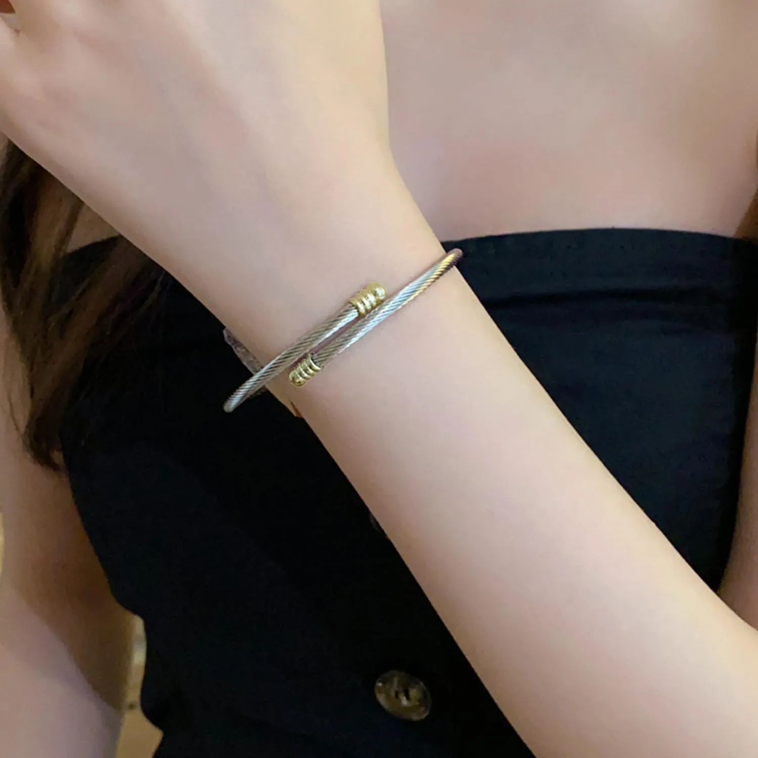 Cable Bracelet for Women Fashion jewelry Brand Cable Wire Retro Antique Bangle Bracelets Designer Inspired Charm Birthday Jewelry