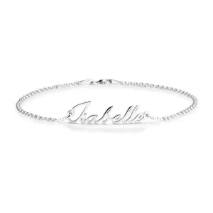 Calligraphy Name Bracelet - Script Name Bracelet - Delicate Silver Custom Bracelet - Name Anklet - Hotwife Anklet - Personalized Gift