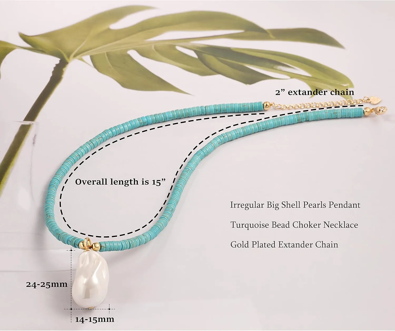 CANEVINKA Bohemian Beaded Choker Necklace 18K Gold Plated Bead Pendant Necklace Vintage Handmade Jewelry for Women
