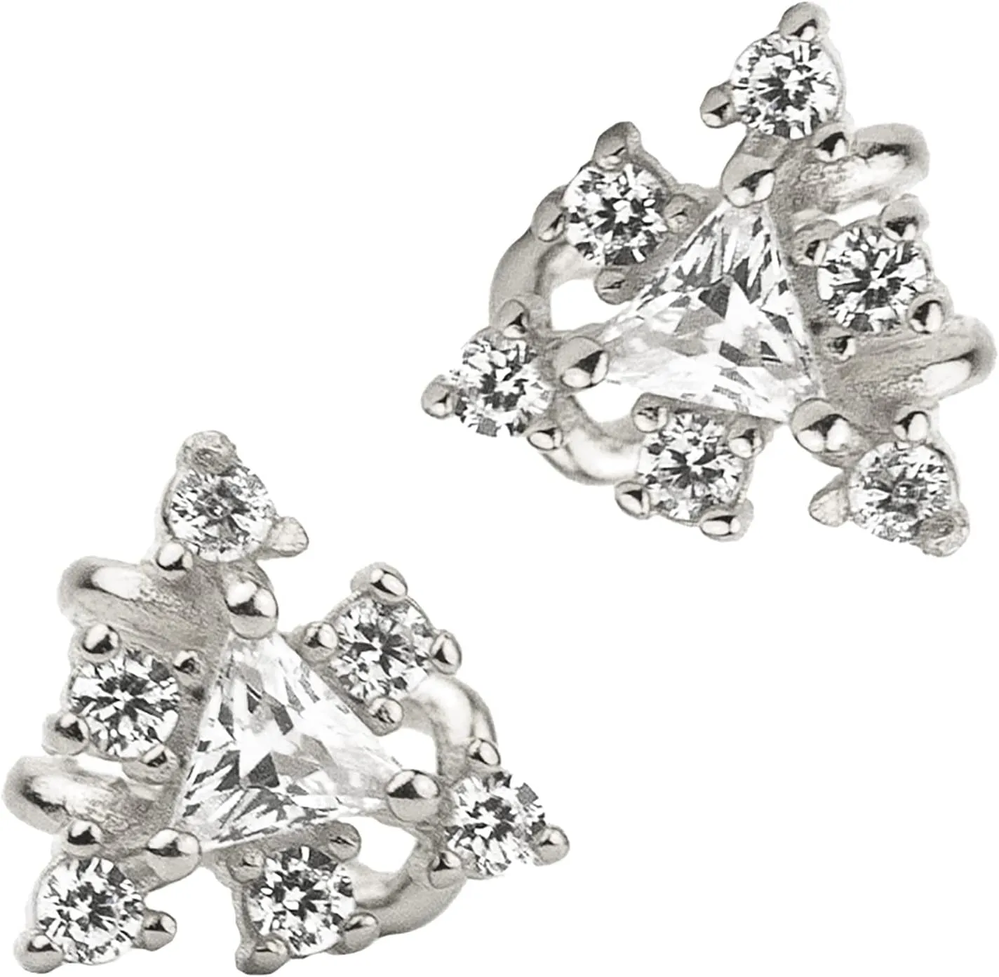Cartilage Triangle Cz Non Pierced Ear Cuff Earrings - Wrap Earrings for Women - 925 Sterling Silver - 18k Gold plated