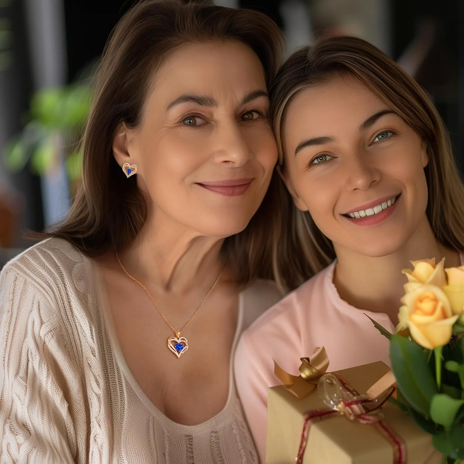 CDE Forever Love Heart Necklaces for Women, Wedding Anniversary, Birthday Mothers Day Gifts for Mom, Mother, Wife, Girlfriend, S925 Silver Jewelry with Birthstone Pendant