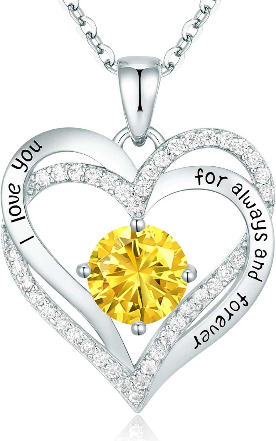 CDE Forever Love Heart Necklaces for Women, Wedding Anniversary, Birthday Mothers Day Gifts for Mom, Mother, Wife, Girlfriend, S925 Silver Jewelry with Birthstone Pendant