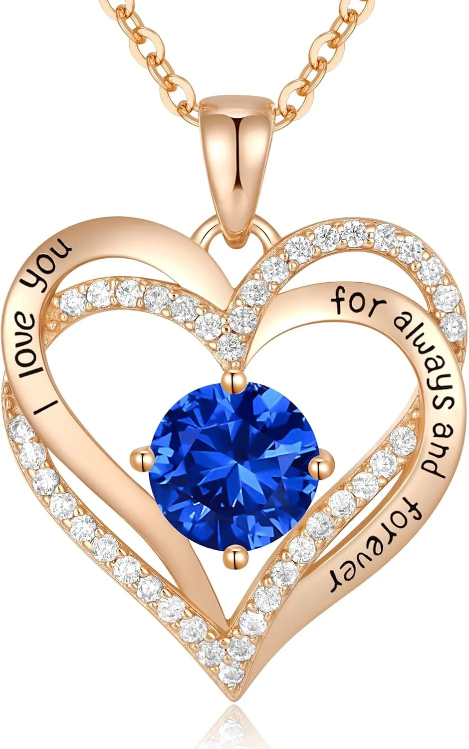 CDE Forever Love Heart Necklaces for Women, Wedding Anniversary, Birthday Mothers Day Gifts for Mom, Mother, Wife, Girlfriend, S925 Silver Jewelry with Birthstone Pendant