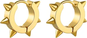ChainsHouse Stud Earrings for Men Women,316L Stainless Steel/18K Gold/Black Metal, Punk Hypoallergenic Surgical Huggie Hoop Earrings Mens Jewelry Piercing Hoop Earrings