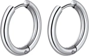 ChainsHouse Stud Earrings for Men Women,316L Stainless Steel/18K Gold/Black Metal, Punk Hypoallergenic Surgical Huggie Hoop Earrings Mens Jewelry Piercing Hoop Earrings
